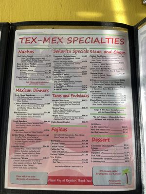Restaurant La toska Tex Mex menu 2